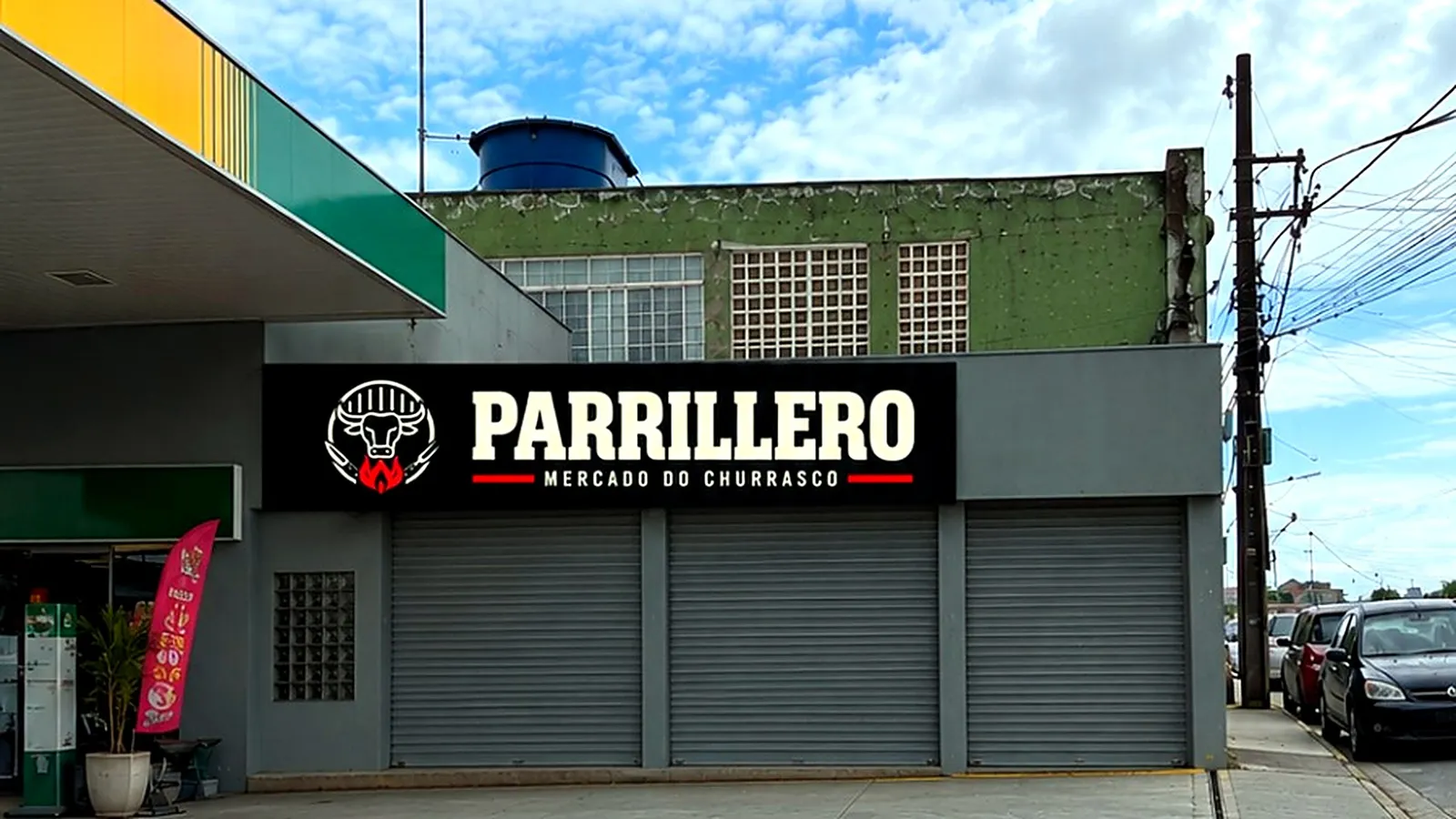 Fachada da Parrillero no posto da Estrada Velha de Itapevi